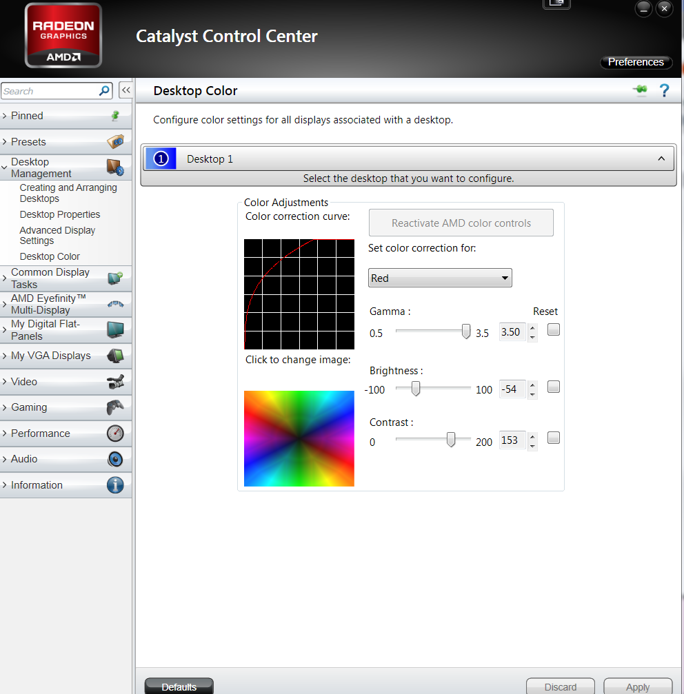 Cannot adjust gamma settings inside AMD 