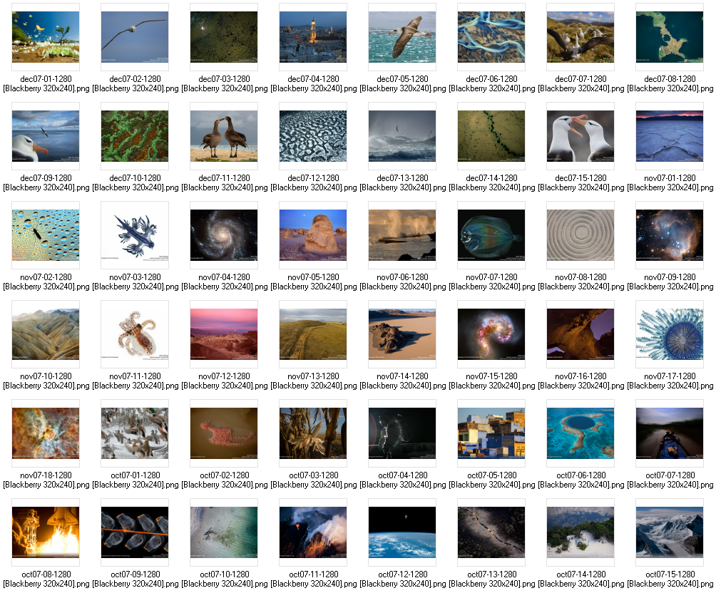 Archive File Name: 2008PC NatGeo 320x240 Wallpapers.7z. Contains: 226 images in 38174156B