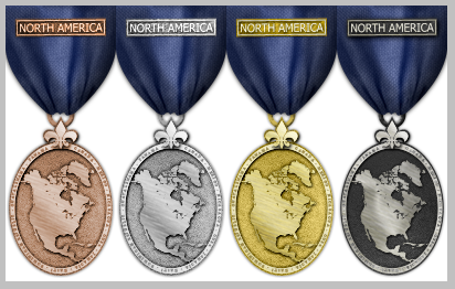 Risk medals North America map