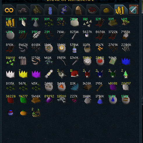 Bank of a relatively well known Collector/Hoarder : runescape
