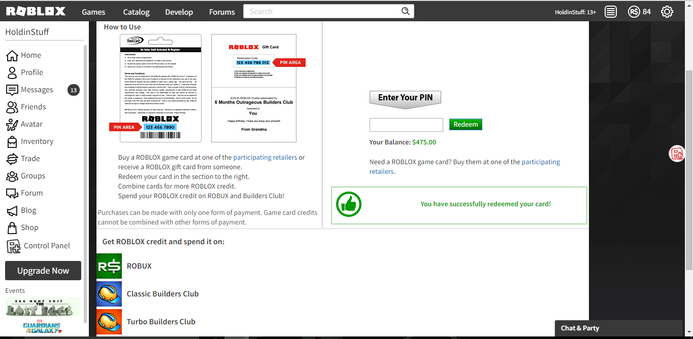 How To Use Roblox Credit Balance And A Card
