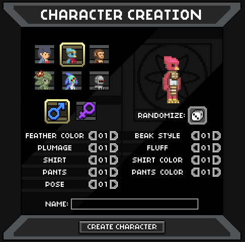 The Character Creator Machine
