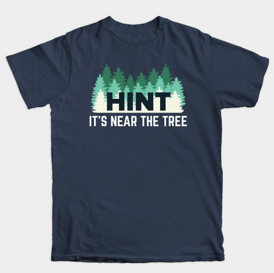  navy men's Hint It's near a tree premium t-shirt (relaxed fit)
