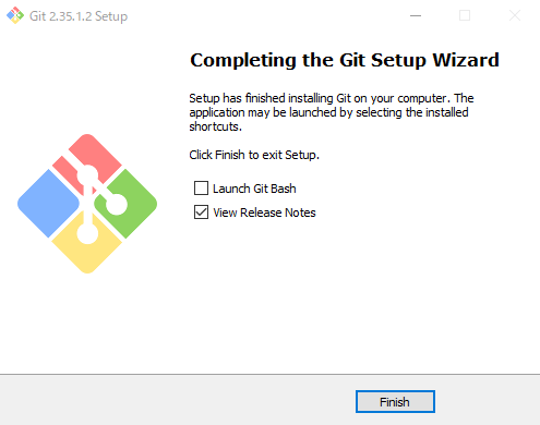 GitのWindowsインストーラーでインストール完了
