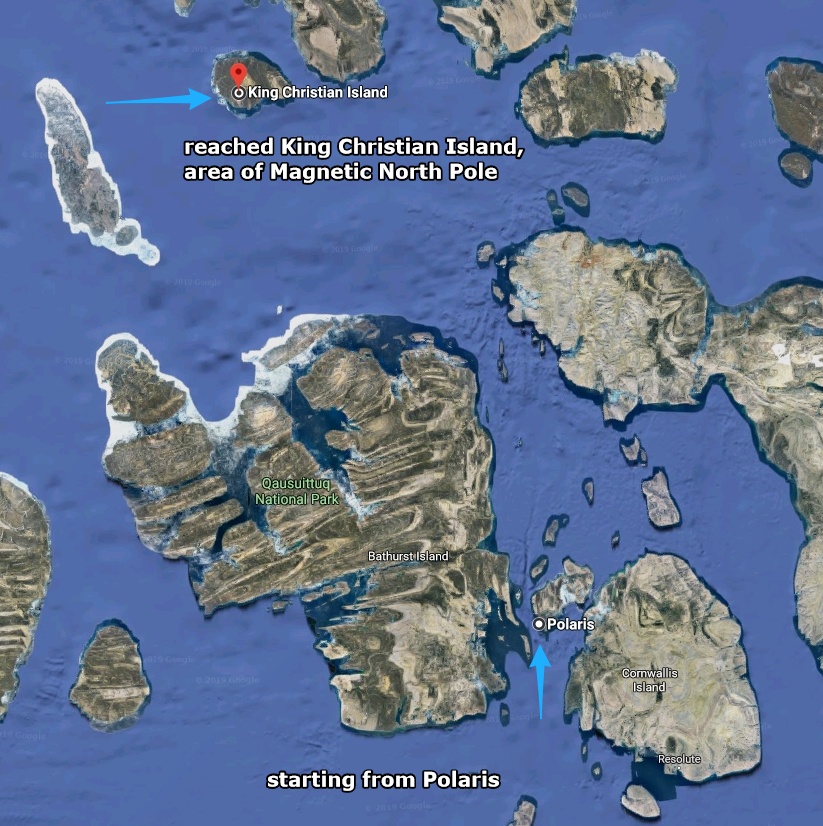 Map of the arctic area: Polaris to King Christian Island