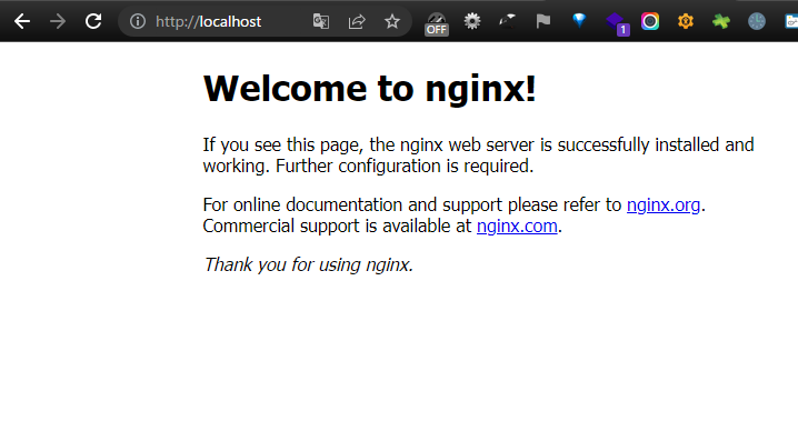 nginxのWELCOMEページ