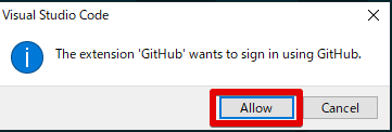 VSCodeでGitHubのサインイン確認